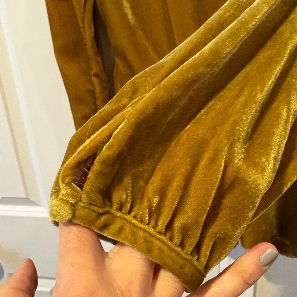 J. Crew Holiday Wrap Velvet Blouse in Gold